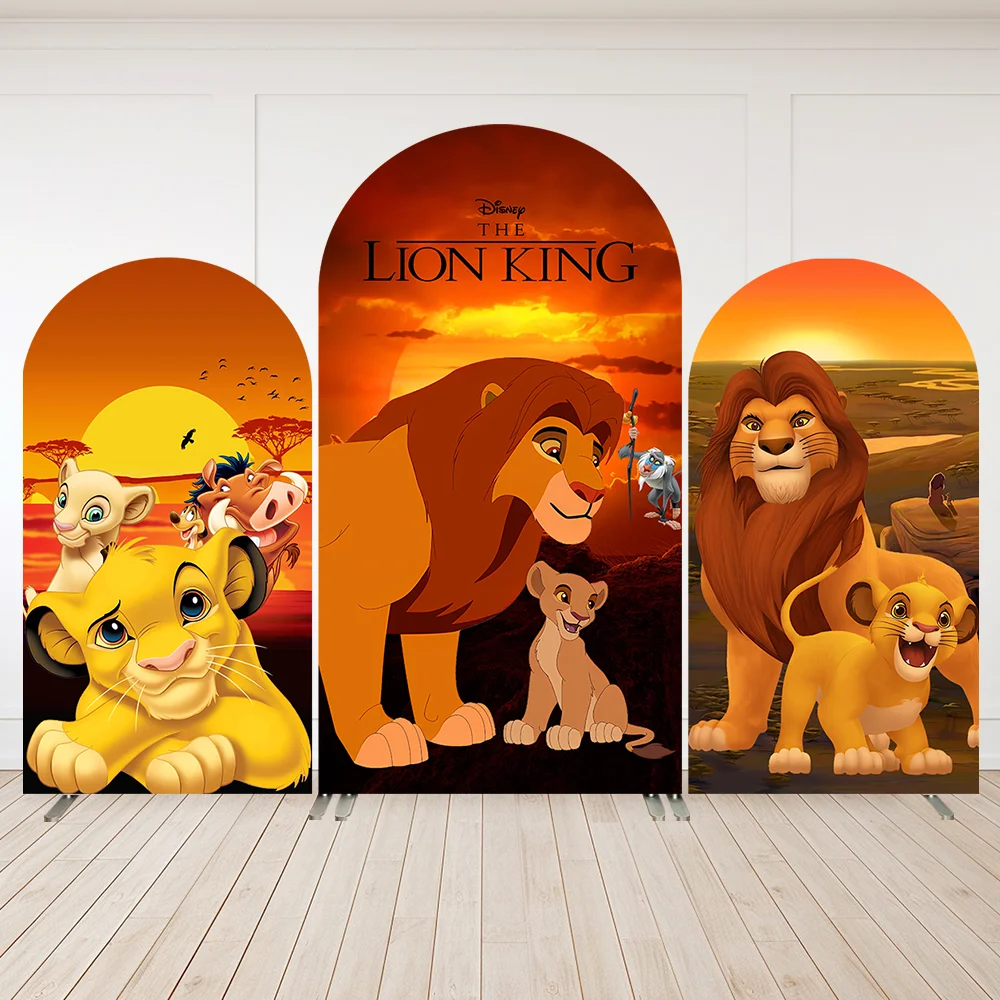 

Boy Birthday Decoration Nala Simba theme Arched Backdrop Cover Sunset Lion King Baby Shower Arch Wall Background Party Supplies