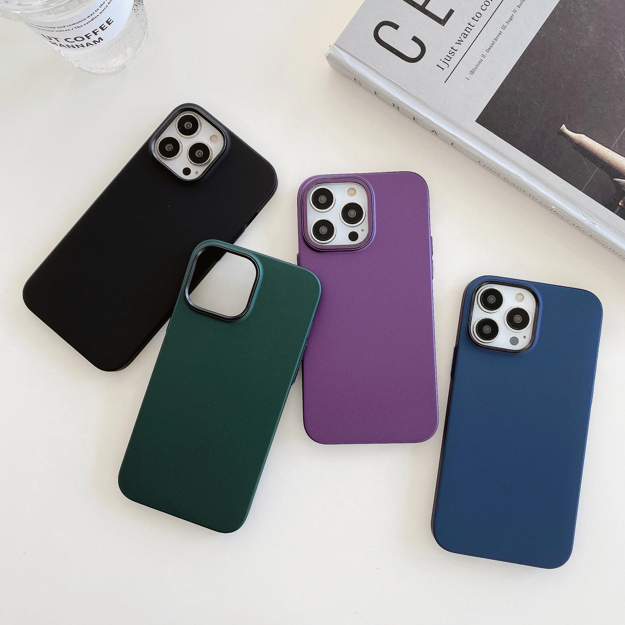 Morandi Color Cute Phone Case For IPhone 14 13 12 Pro Max Protective Shell Simple Candy Matte Shockproof