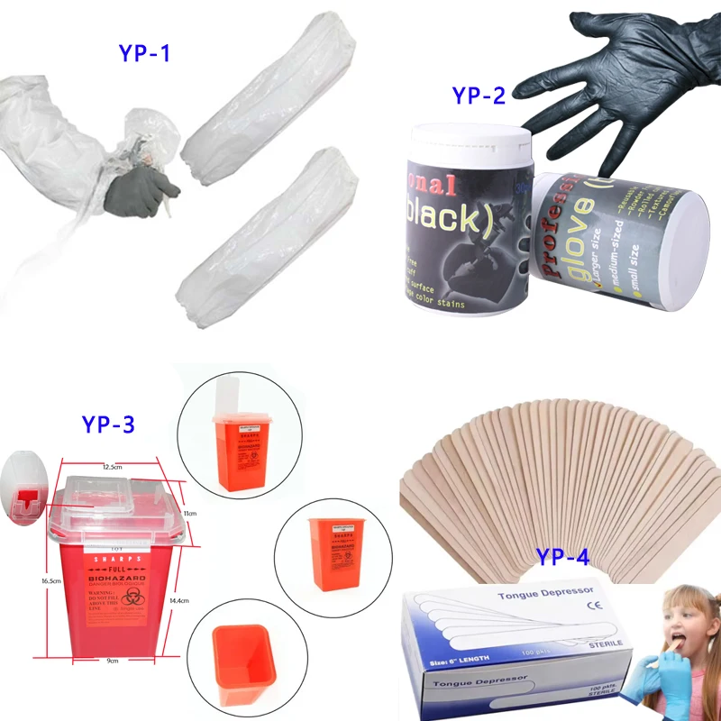 Tongue Depressor Disposable Sleeve Canned Sweat-proof Latex Elastic Tattooed Gloves Sharps Collection Barrel Tattoo Consumable