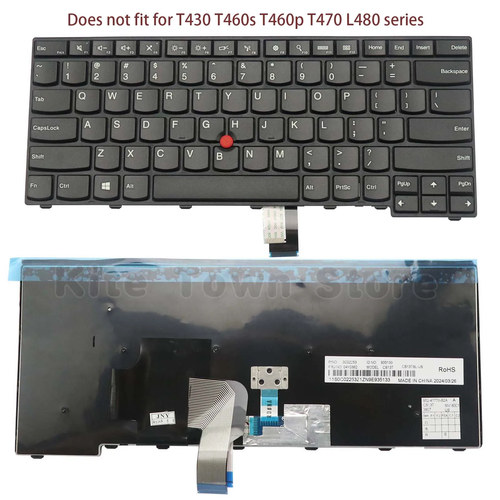 US Layout Laptop Keyboard Backlit w/ Pointer for Lenovo Thinkpad E431 E440 L440 L450 L460 L470 T431s T440 T440p T440s T450 T460