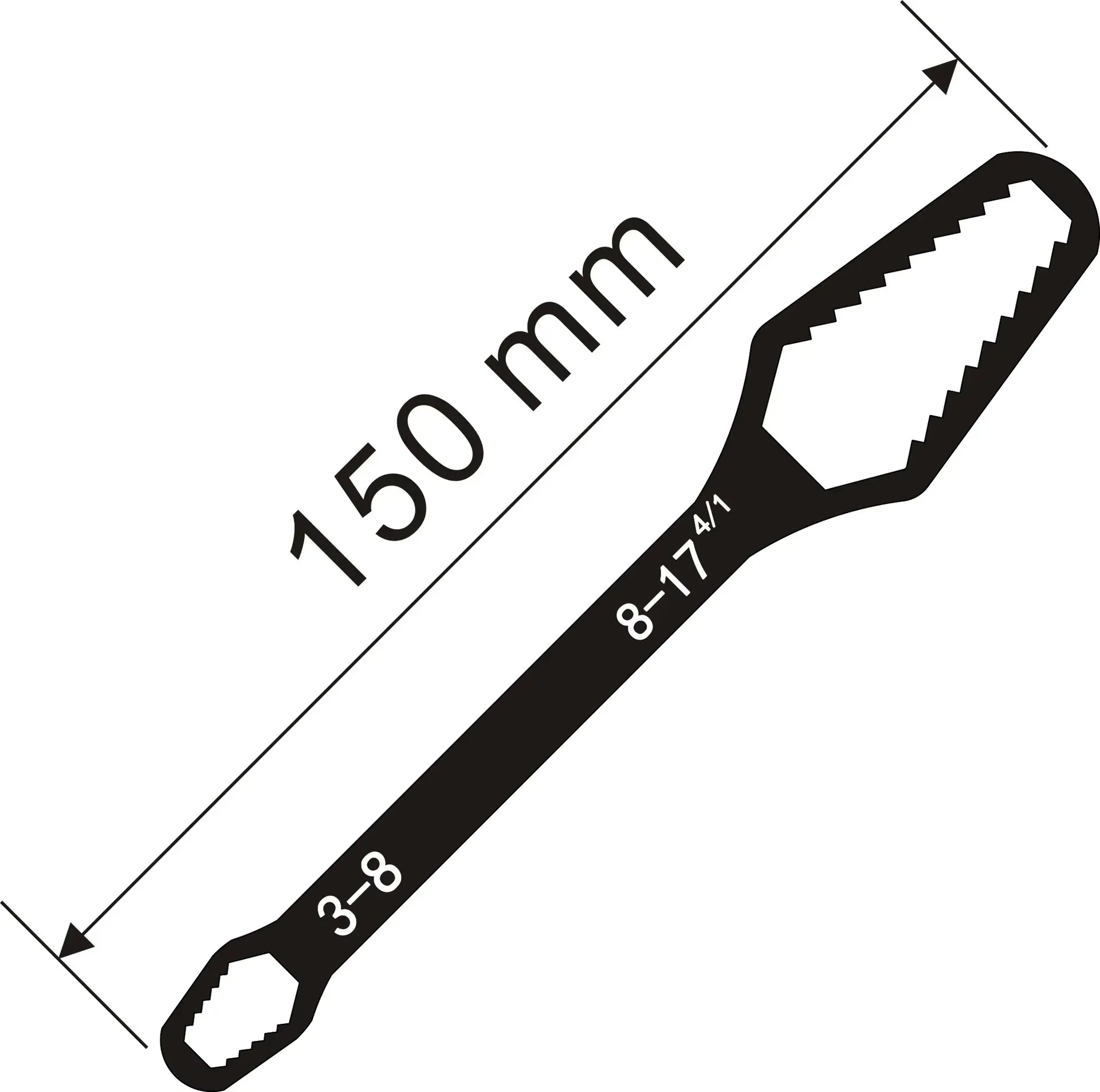 3-17mm Universele Torx Wrench zelfspannende Verstelbare Bril Wrench Board Dubbele kop Torx Spanner Handgereedschap voor Fabriek
