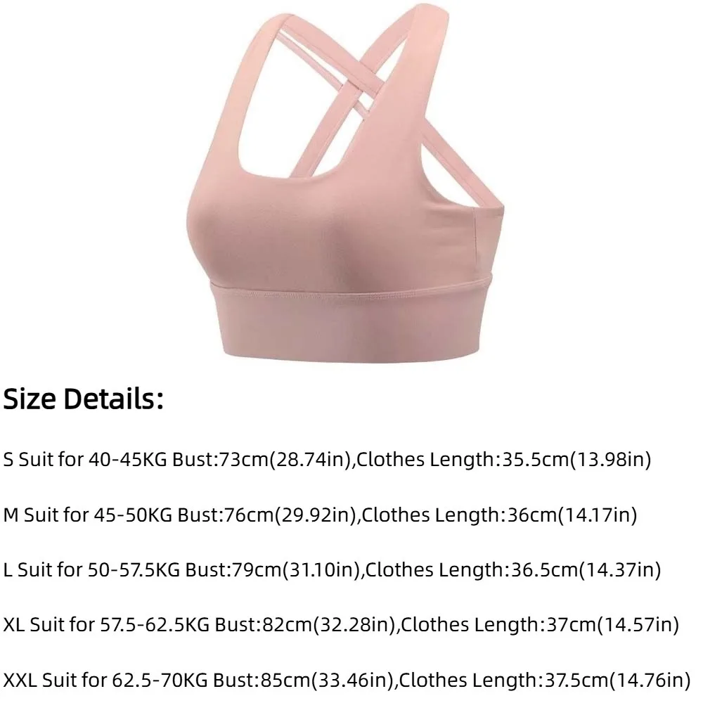 Solid Color Skin Pink Sports Bra Breathable Anti-shake Design Fitness Back-breasted Vest Adjustable Comfortable Yoga Underwear