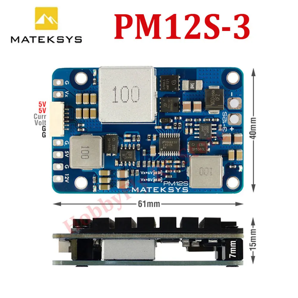 MATEK PM12S-3 Power Module 3-12S LIPO 5V 9V VX BEC with HeatSink for RC Multirotor Fixed-Wing Airplane FPV Cinelifter