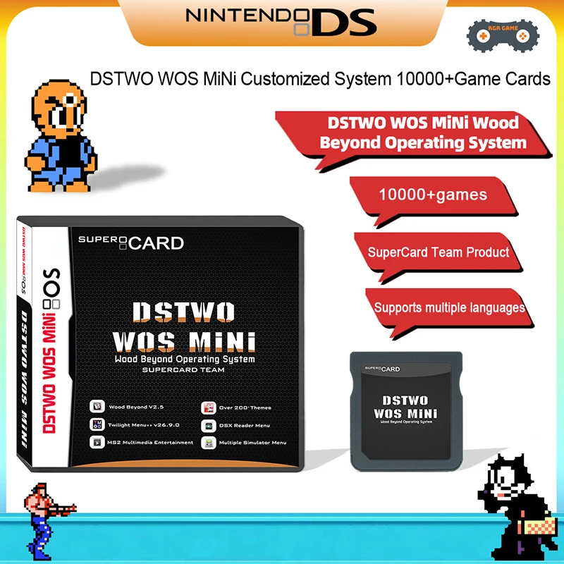 DSTWO-WOS MiNi Wood Game Super Card, Novo, Além do Sistema Operacional, Menu Coleção, Brinquedos de Presente, Equipe, NDS, 10000 +