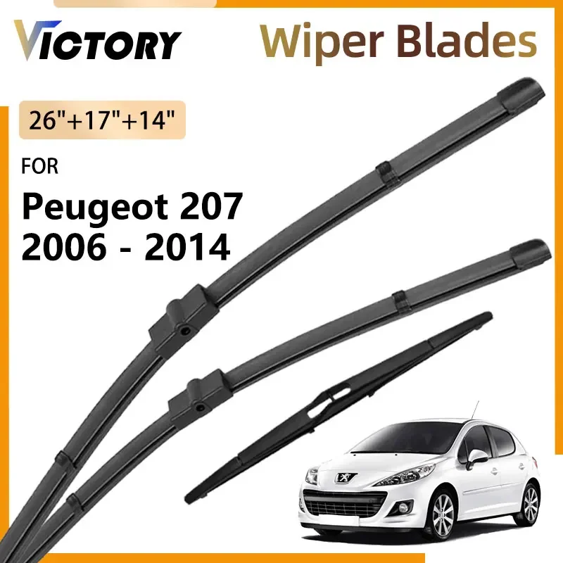 

Front Rear Wiper Blades For Peugeot 207 Hatchback 2006 - 2014 2013 2012 2011 2010 2009 2008 2007 Windshield Windscreen Brushes