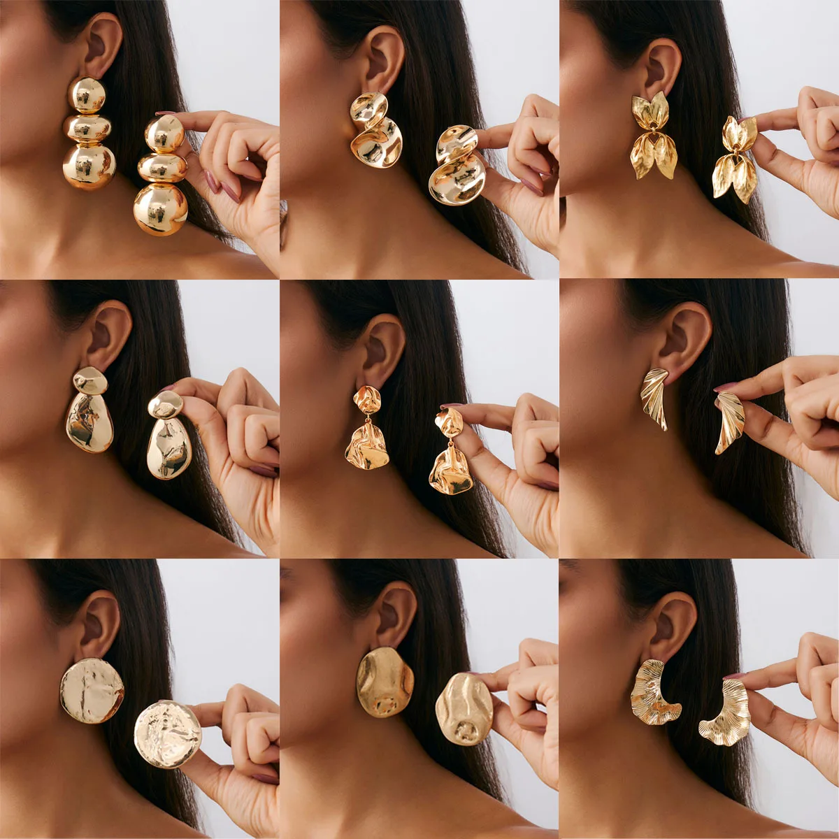 

Fashion Glossy Smooth Metal Hanging Geometric Circular Ear Hook Earrings for Women Party Wedding Jewelry Gifts