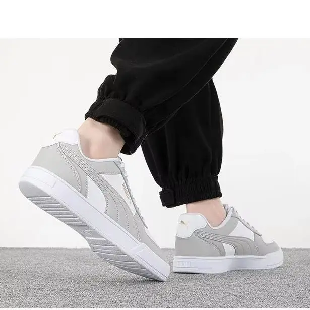 Puma Low Top Sneakers 380810-35 White Grey Gold Synthetic Leather Casual Skate Shoes Sport