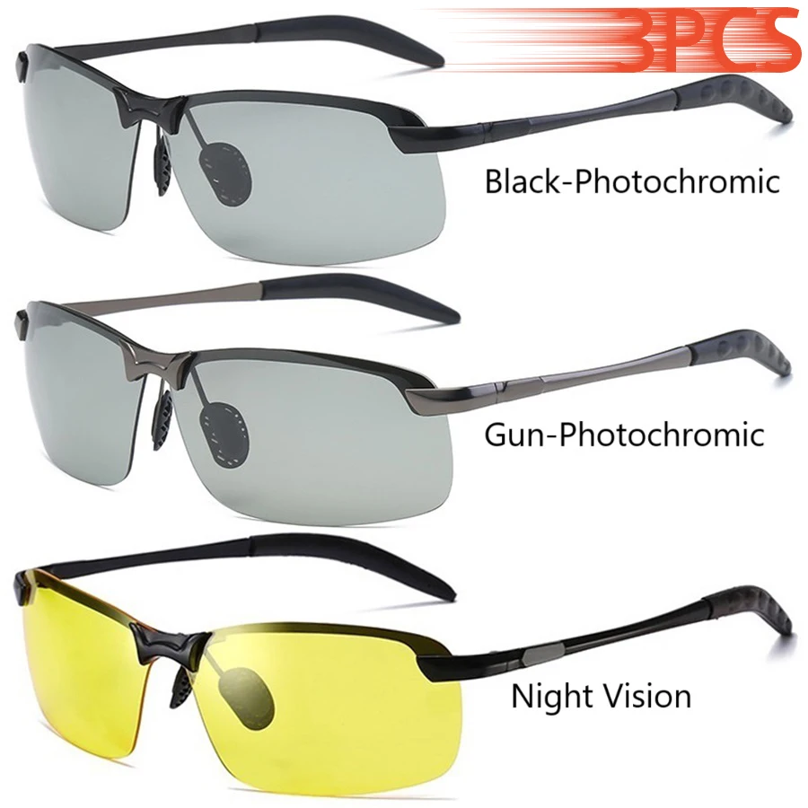 SNQP Männer Photochrome Polarisierte Sonnenbrille Fahren Angeln Chameleon Gläser Ändern Farbe Sonnenbrille Tag Nacht Vision UV400 Brillen 5