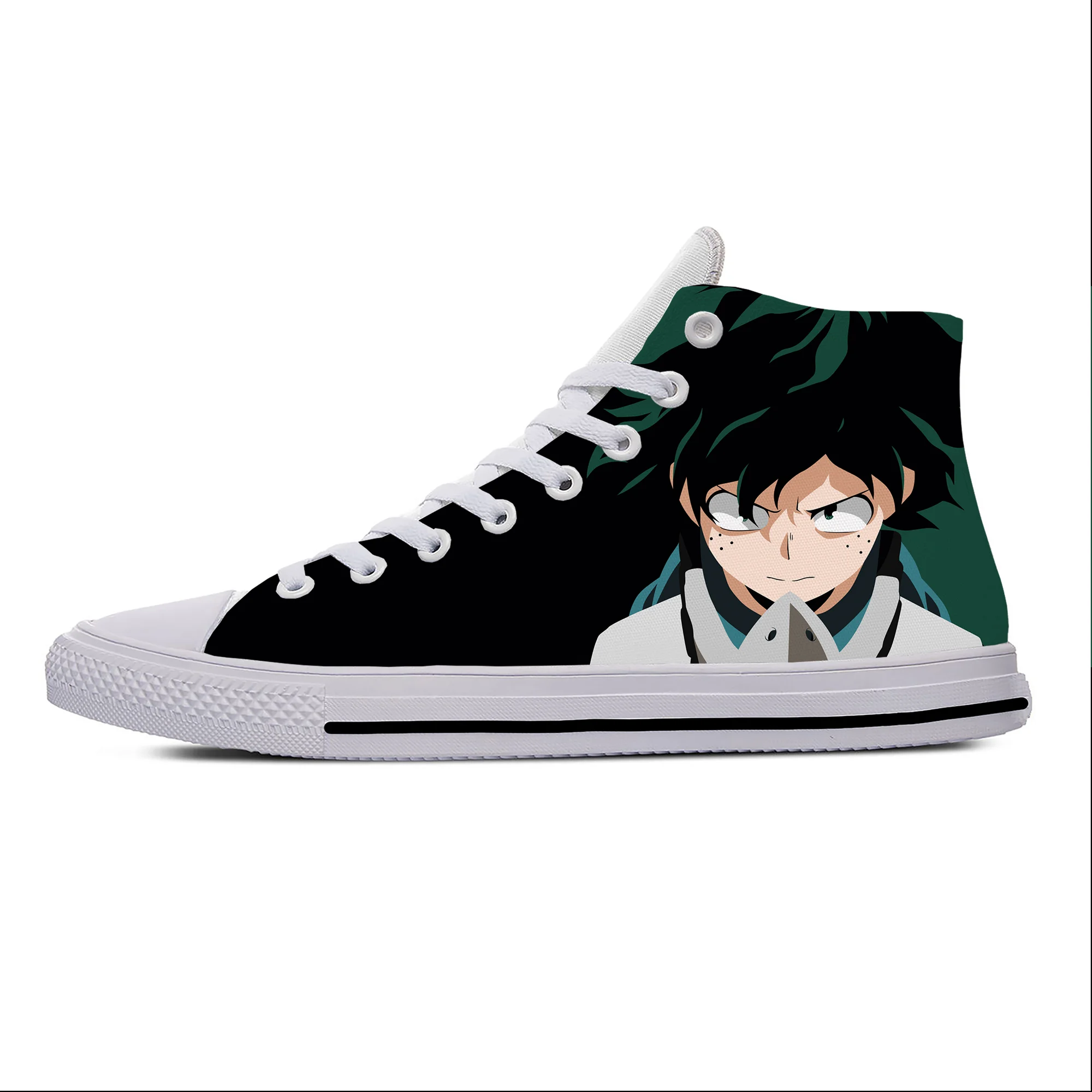 Anime Manga My Hero Academia Midoriya Izuku Deku Casual Cloth Shoes High Top Lightweight Breathable 3D Print Men Women Sneakers