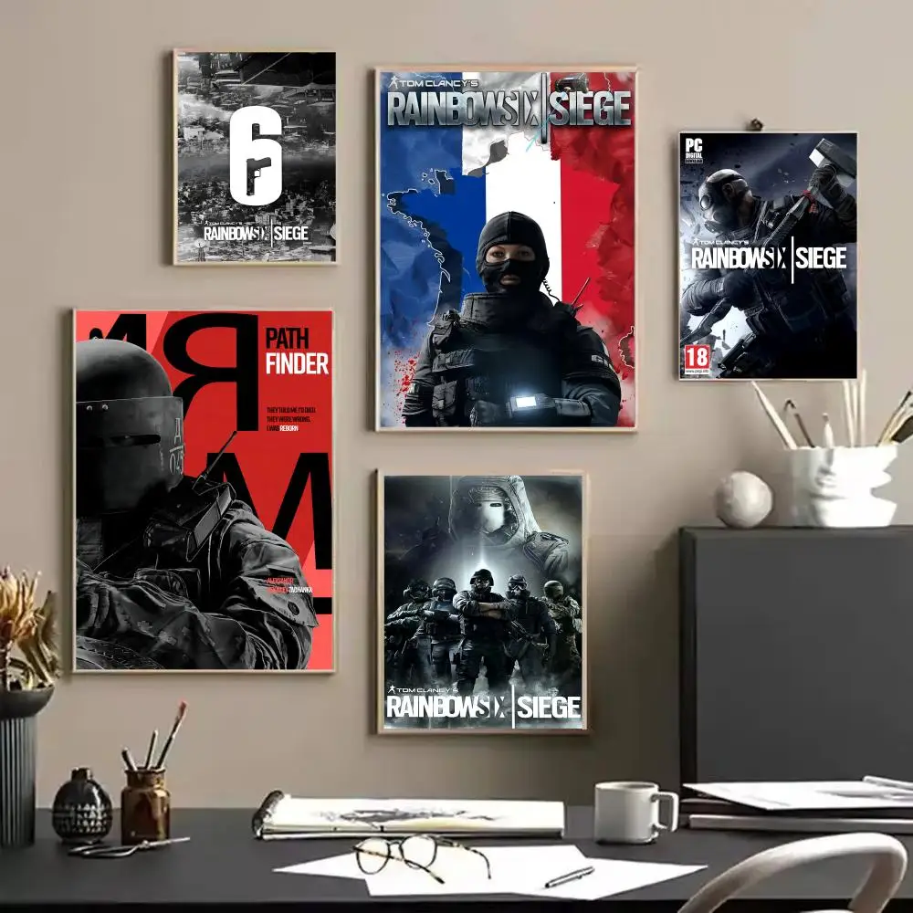 أنيمي R_ قوس قزح S_Six اللوحة الخط الكتان قماش المشارك جدار يطبع لغرفة المعيشة غرفة نوم مكتب ديكور المنزل #2