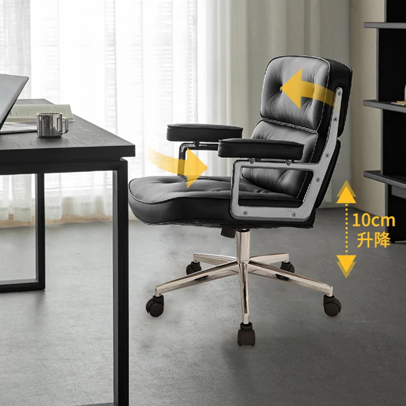 Designer Backrest Design Chair Living Room Gaming Lifting Swivel Chair Study Work Sitting Cushion 편한의자 Office Furniture AA