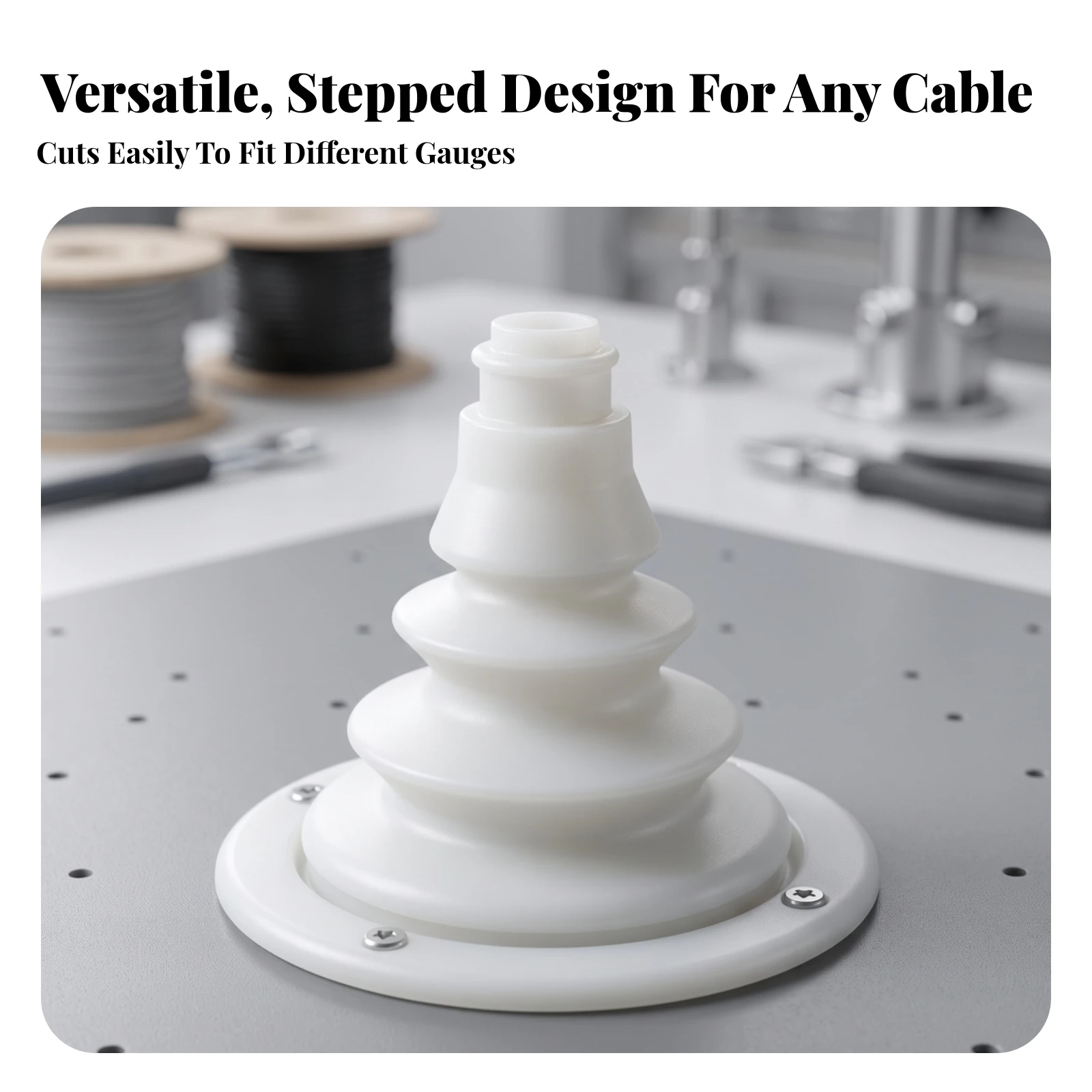 Wire-Hole Guard Grommet Silicone Wire Pass-Through Grommet Cable Pass-Through Boot Sturdy Molded for Boats, RVs