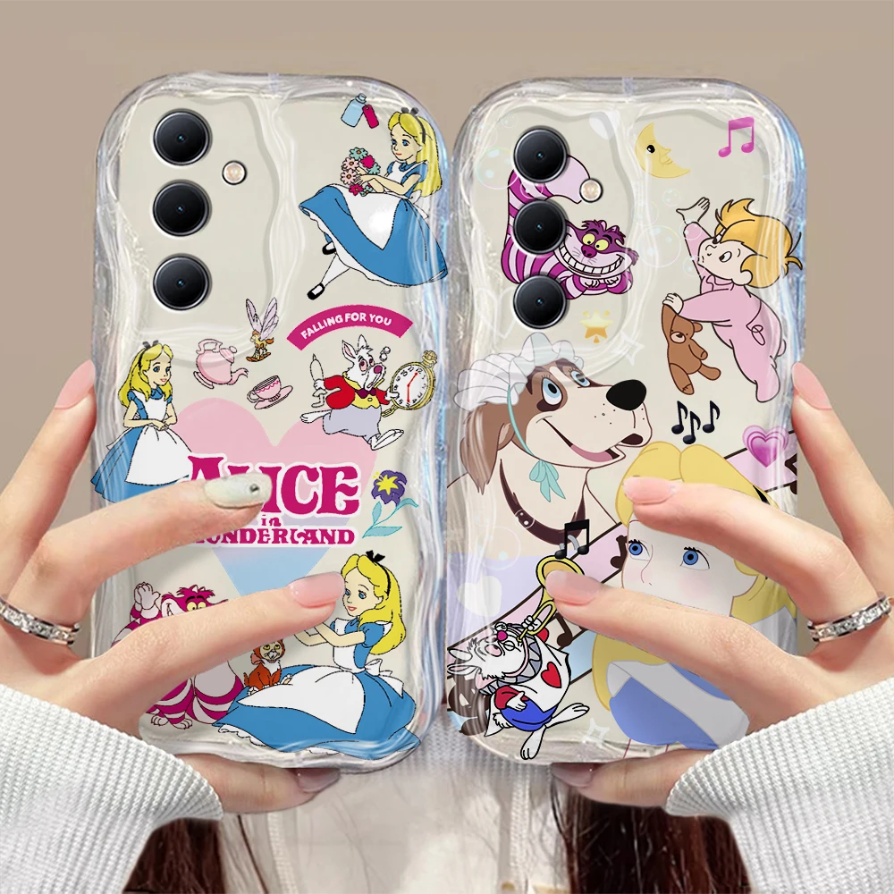 Cute Mermaid Princess 3D Wave Case For Samsung A73 A72 A71 A55 A54 A53 A35 A34 A33 A25 A24 A23 A15 A14 A13 A05 A04 4G 5G Cover