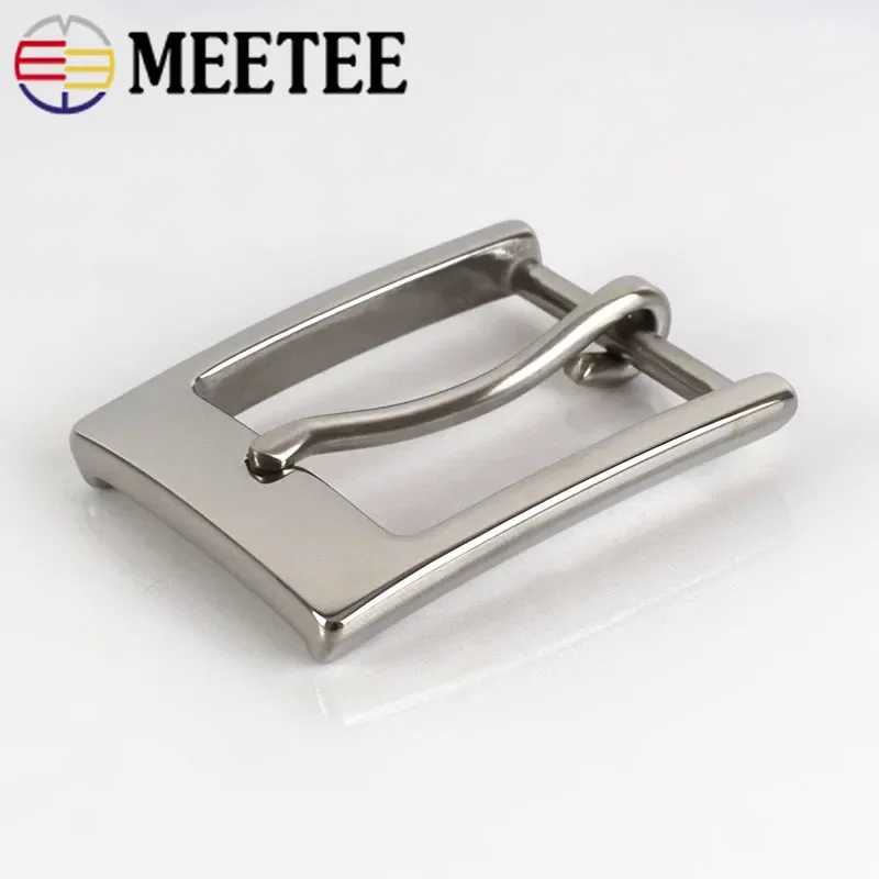 Meetee 1pc/3pcs 35mm Stainless Steel Belt Buckles Men Pin Buckle Belts Head DIY Leather Craft Hardware Decor Accessories ZK842