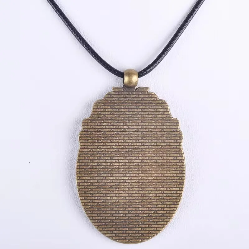 Fit 40*30Mm Antique Bronze Blank Pendant Base Necklace Oval Glass Cabochon Bezel Tray Vintage Necklace Making Jewelry Setting