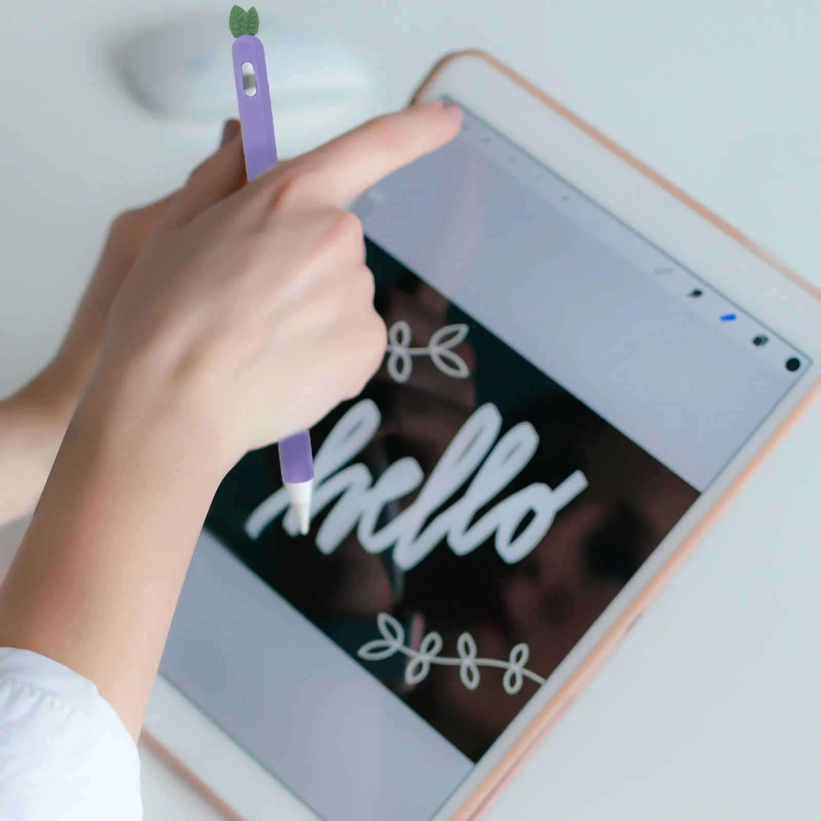

Stylus Pen Cover Carrot Silicone Protective Install Precise Fit for Apple Pencil 2 Non-Slip Grip Stylish Silicone