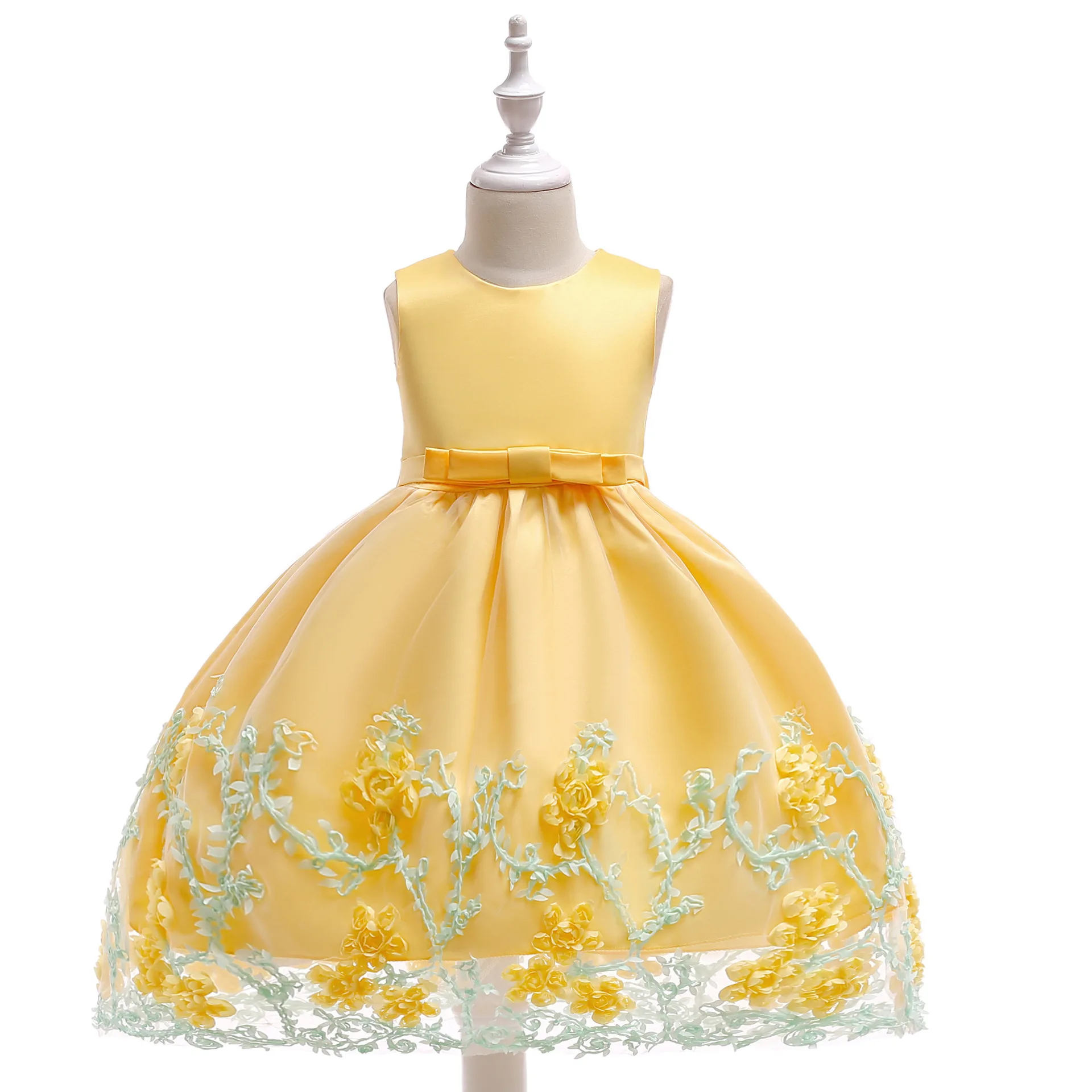 New Flower Girl Dresses Mesh Lace Sleeveless Girls Dresses for Party and Wedding Summer Children Girls Party Dress 3-12 Years 5
