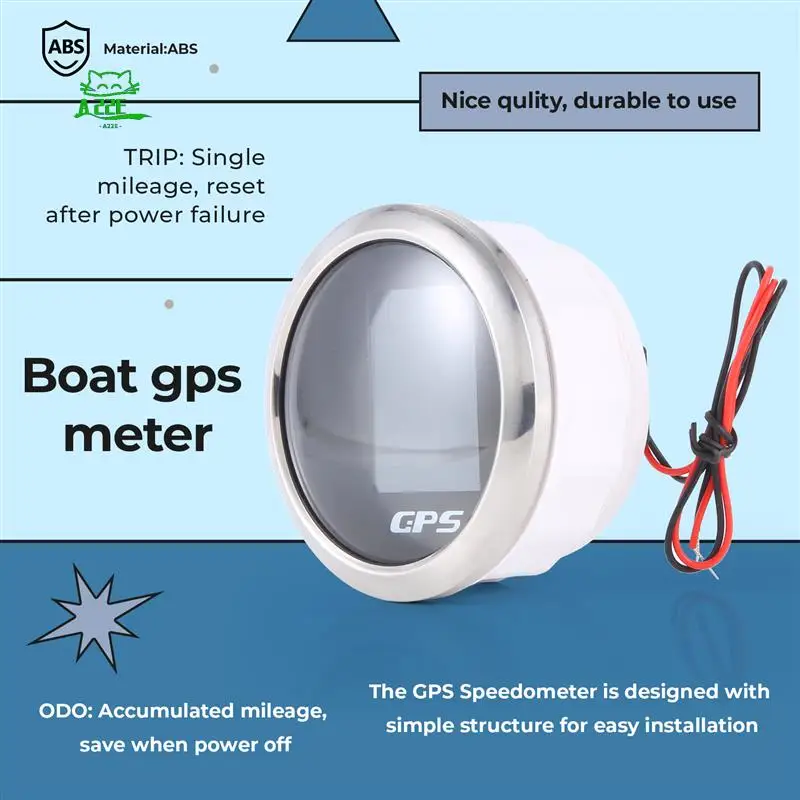 

A22E-85Mm Smart GPS Speedometer Waterproof TFT Screen Digital Tachometer Odometer With GPS Antenna For Car Boat Motorcycle