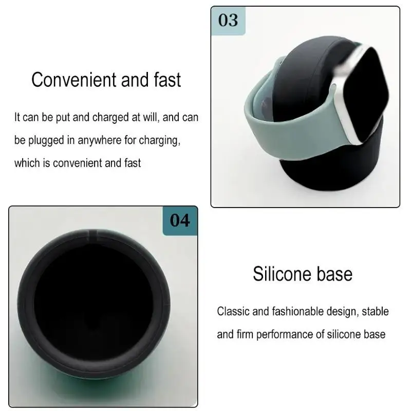 Charger Stand For Apple Watch Series 11 10 9 8 Ultra 7 6 5 SE Charger Dock Station Silicone Bracket Iwatch Charging Cable Holder image 6