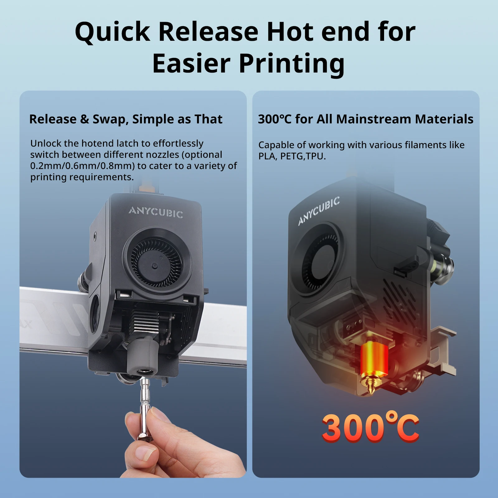 ANYCUBIC Kobra 3 Max متعدد الألوان FDM سرعة الطباعة تصل إلى 600 مم / ثانية حجم البناء الضخم 500 * 420 مم طابعة ذكية للتحكم في التطبيقات ثلاثية الأبعاد