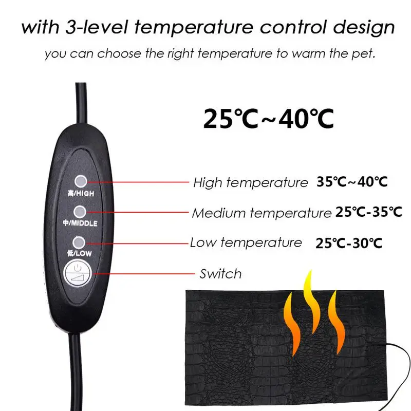 Usb Huisdier Verwarming Pad Terrarium Reptiel Warmte Mat 3 Versnelling Elektrische Deken Kachel Verstelbare Temperatuur Controller Incubator Mat