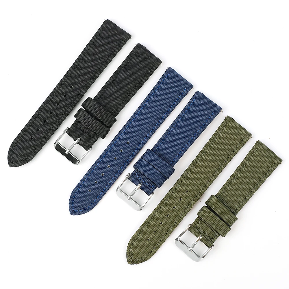 

Nylon watchband For I-WC s-eiko Wristband Black Blue Green 20mm Canvas Durable Sport Watch Strap comfortable Leather bottom