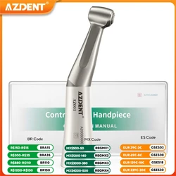 1PC Dental Low Speed Handpiece AZDENT 1:1 Contra Angle for ø2.35mm CA Burs Push Button Straight NoseCone Air Motor 2/4 Holes