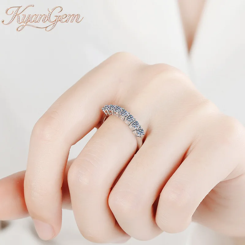 

Кольцо KyanGem из золота 18 карат с бриллиантами 0,7 карата, женское кольцо с муассанитом в форме звездной полосы, кольцо с бриллиантами в форме звездной полосы, платиновое кольцо PT950