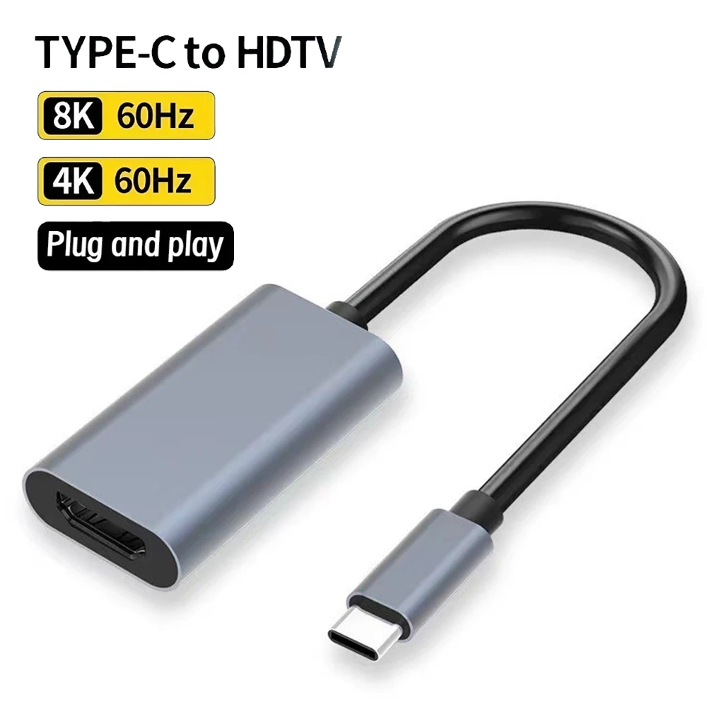 MZX 15cm 5.9" USB C to HDMI-compatible Cable Converter 8K/4K 60Hz/30Hz Adapter HDTV Type Video for Macbook iPad Samsung Laptop view 2