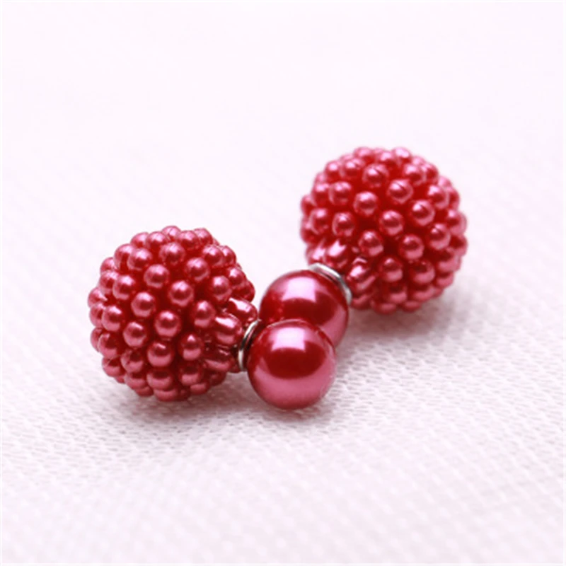 2024 Hot Fashion Jewelry Double Imitation Pearl Stud Earrings For Women Luxury Beads Statement Earrings For Women