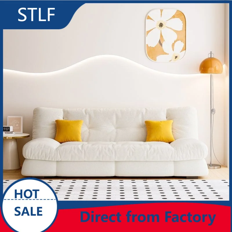 Newest Modern  Cream Style Storage Velvet Folding Sofa Bed Multifunctional  Removable  Living Room Furniture