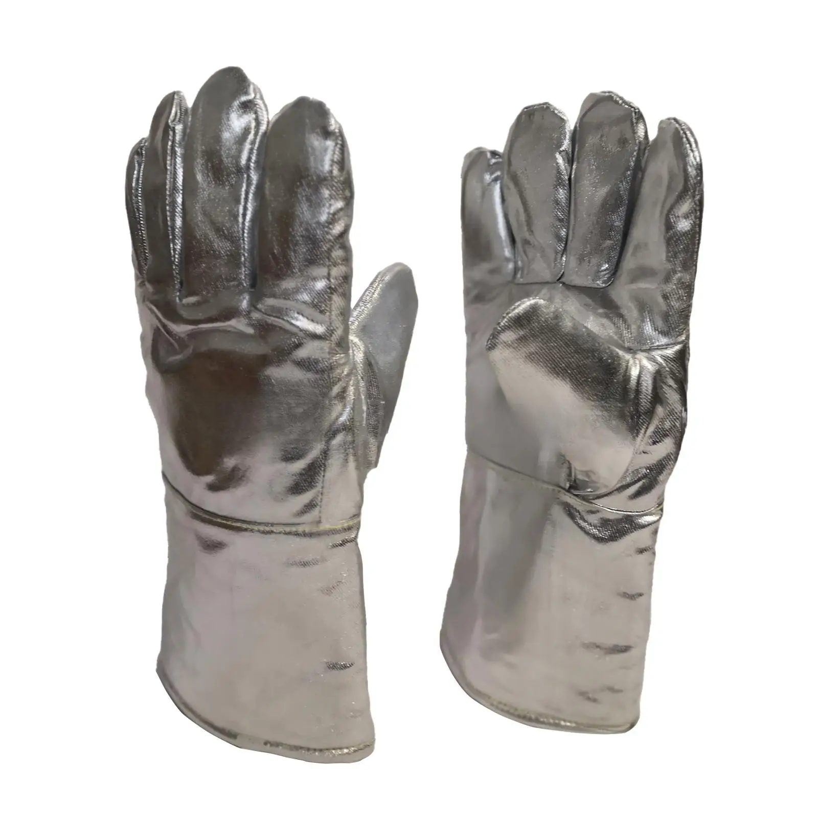 Pair Welding Gloves,Aluminum Foil Gloves Protection Gloves Camping Mining Heat Resistant Mitts Welder Mitten for Pot Oven,BBQ