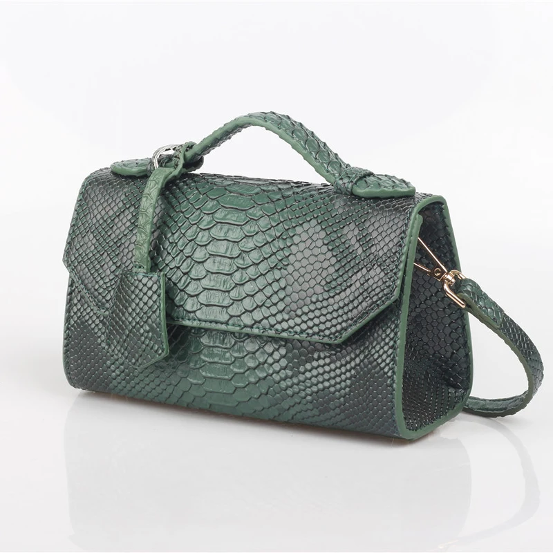 New Trendy Snake Pattern Handbag for Women Luxary Design Ostrich Pattern Shoulder Messenger Bag Fashion Evening Party Wallet
