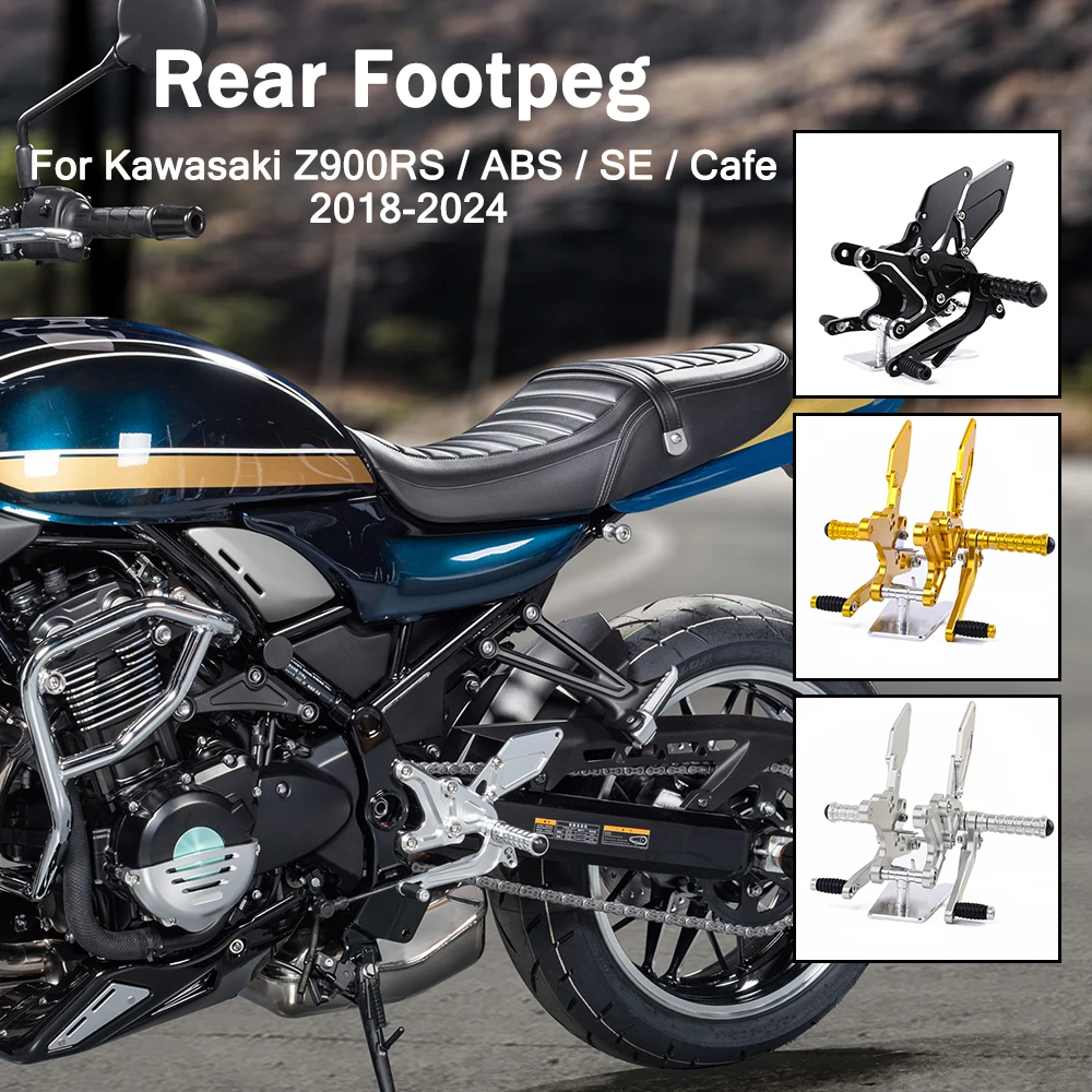 

Регулируемые задние подножки для Kawasaki Z900RS, подножки для мотоцикла Z900 RS SE Cafe ABS 2018-2024 2023 2022, подножки, аксессуары