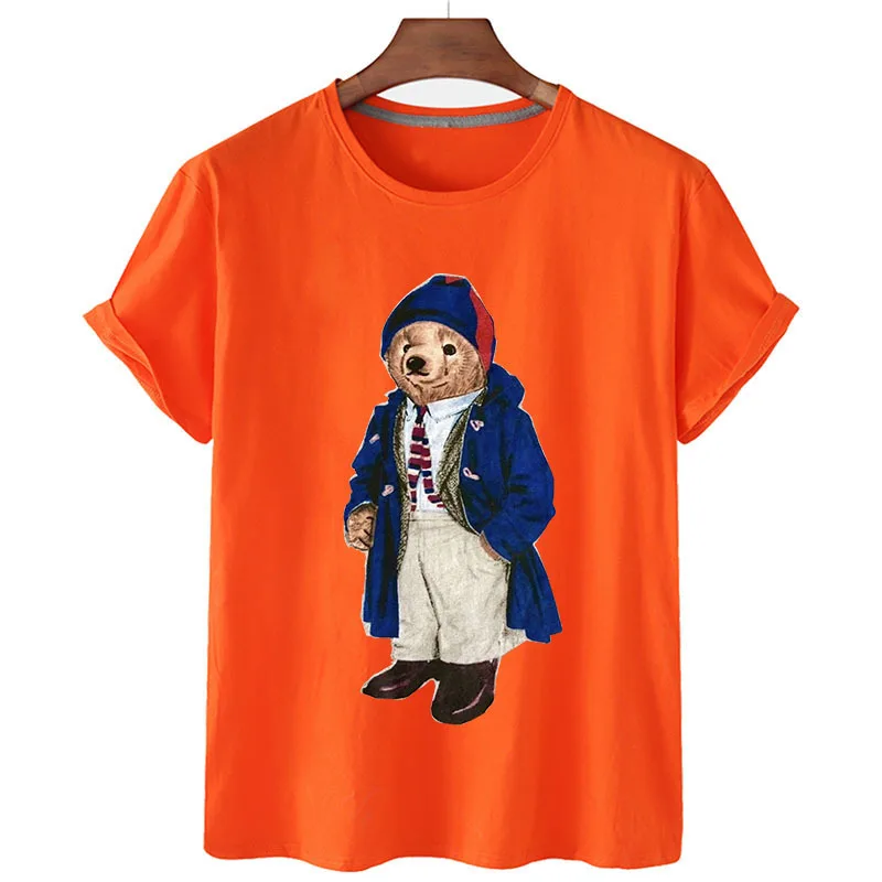 100% Cotton Hipster Bear T-shirts Summer 2022 T-shirts Women's Short Sleeve O-neck T-shirts Unisex Plus Size Women's T-shirts