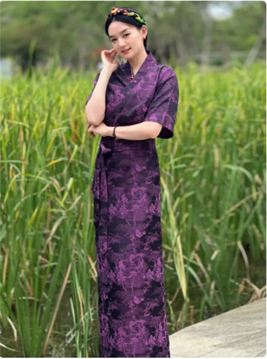 Women's Tibetan coat trumpet short sleeve Xizang suit