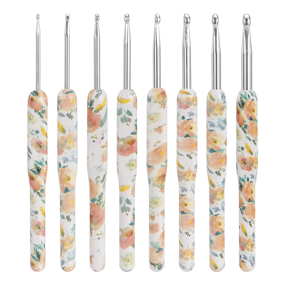 2,5mm-6mm Hochwertige Edelstahl-Häkelnadel mit Kunststoffgriff und Dämpfungshandgriff, Webhaken, DIY-Werkzeug, Stricknadel