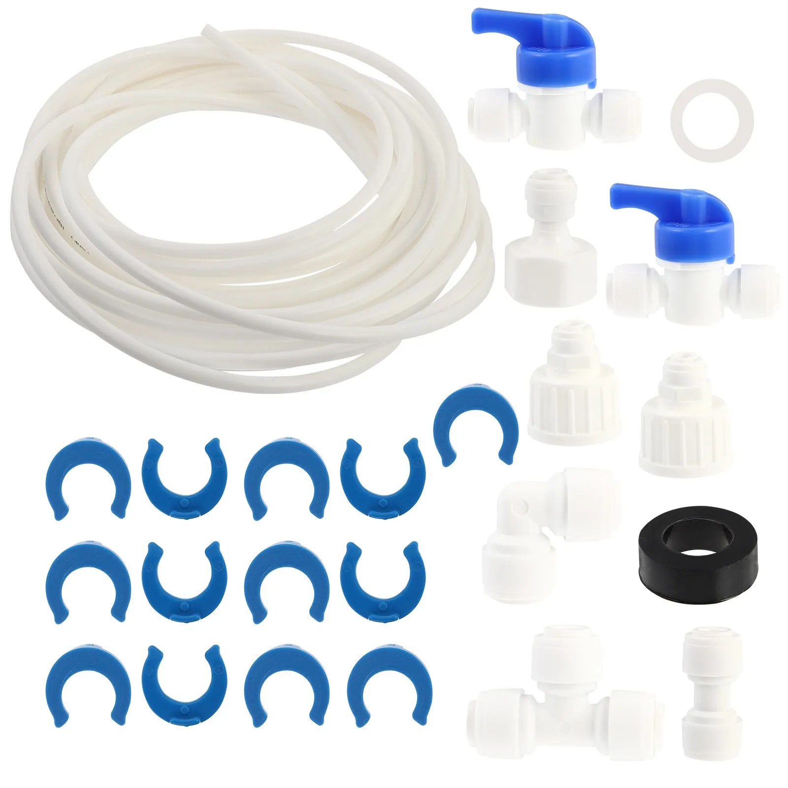 Plumbing Set Water Hose Tubing for Appliance RO ABS Line Freezer Fridge Installation Kit Quick Connect Fittings Two Way Three
