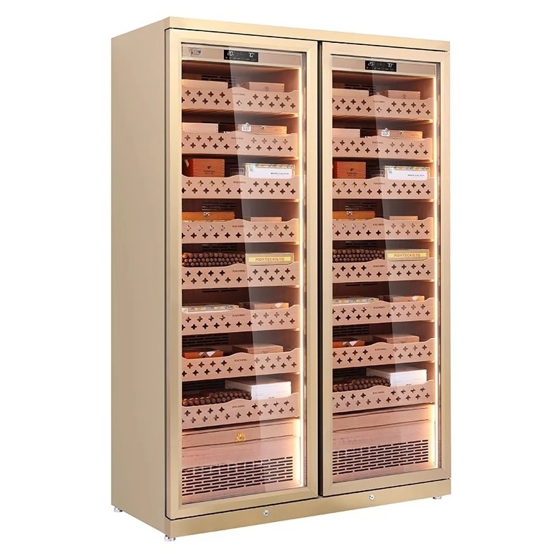 Double door red wine cigar integrated cabinet combination constant temperature and humidity cabinet