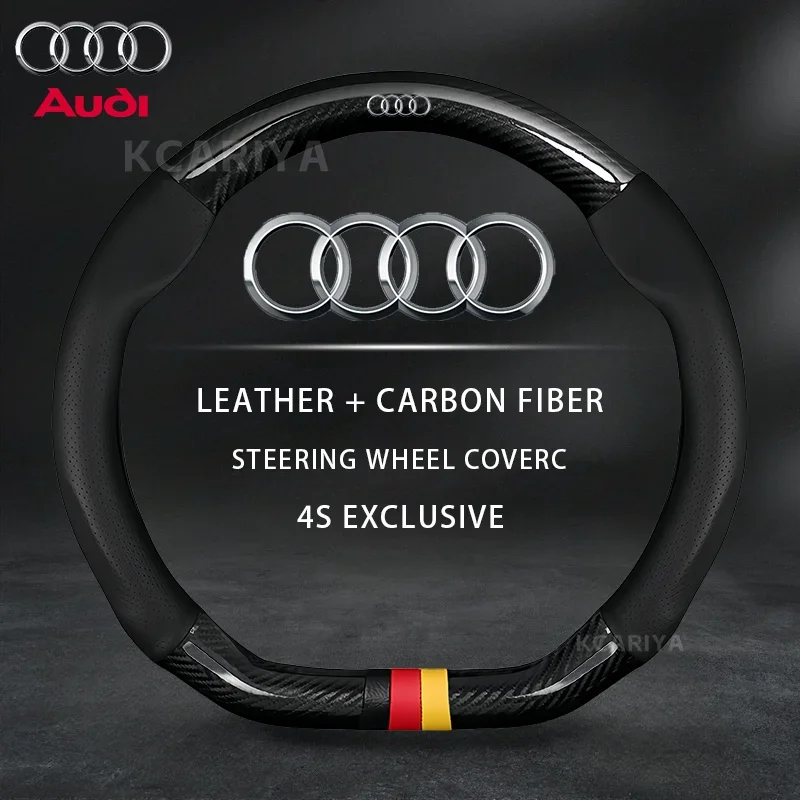 

Car AntiSlip Carbon Fiber Leather Steering Wheel Cover For Audi A3 A4 A5 A6 A7 A8 Q1 Q2 Q3 Q5 Q7 Q8 S3 S4 S5 S6 RS3 RS4 RS5 TT