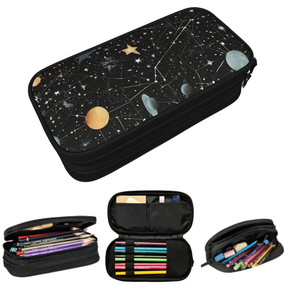 Mysterious Constellations Of Stars In The Universe Pencil Case for Gifts Pen Box Pencil Bag Stationery Supplies Pen Holder Bag