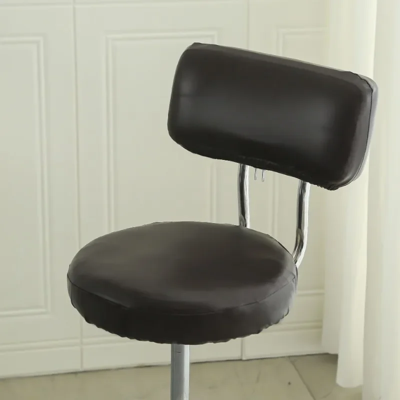 PU Waterproof Bar Round Chair Backrest Cover All-inclusive Stool Simple Chair Back Cover Dustproof Swivel Protective