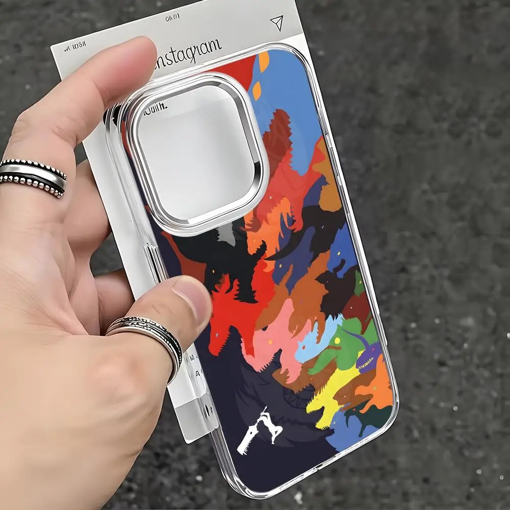 Monster Hunter Phone Case For iPhone17 16 15 14 13 12 11 Pro Max Plus Chrome Button Camera Ring Transparent Case - view 5