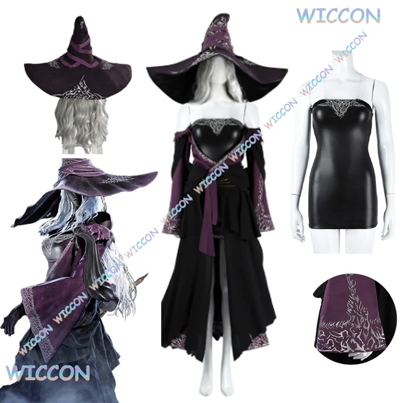 

Youko/игра ELDEN Cos RING NIGHT REIGN Косплей Recluse Косплей Костюм Платье Полный комплект со шляпой для взрослых женщин Хэллоуин Вечеринка Rolepl