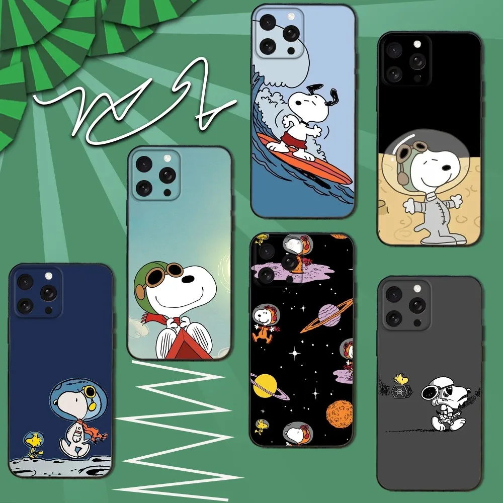 

Anime Cartoon-S-Snoopy-s Phone Case For iPhone 16e,16,15,14,13,12,11,Pro,X,XS,Max,XR,Plus,Mini Soft Black Cover