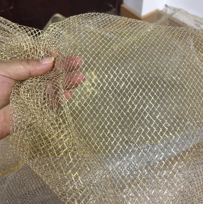 Hard grid rhombus shape large mesh mesh wedding dress design decorative shape fabric large mesh