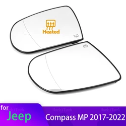 Left & Right Side Mirror Glass Rear View Rearview Exterior Wide Angle for 2017-2022 Jeep Compass MP Accesorios