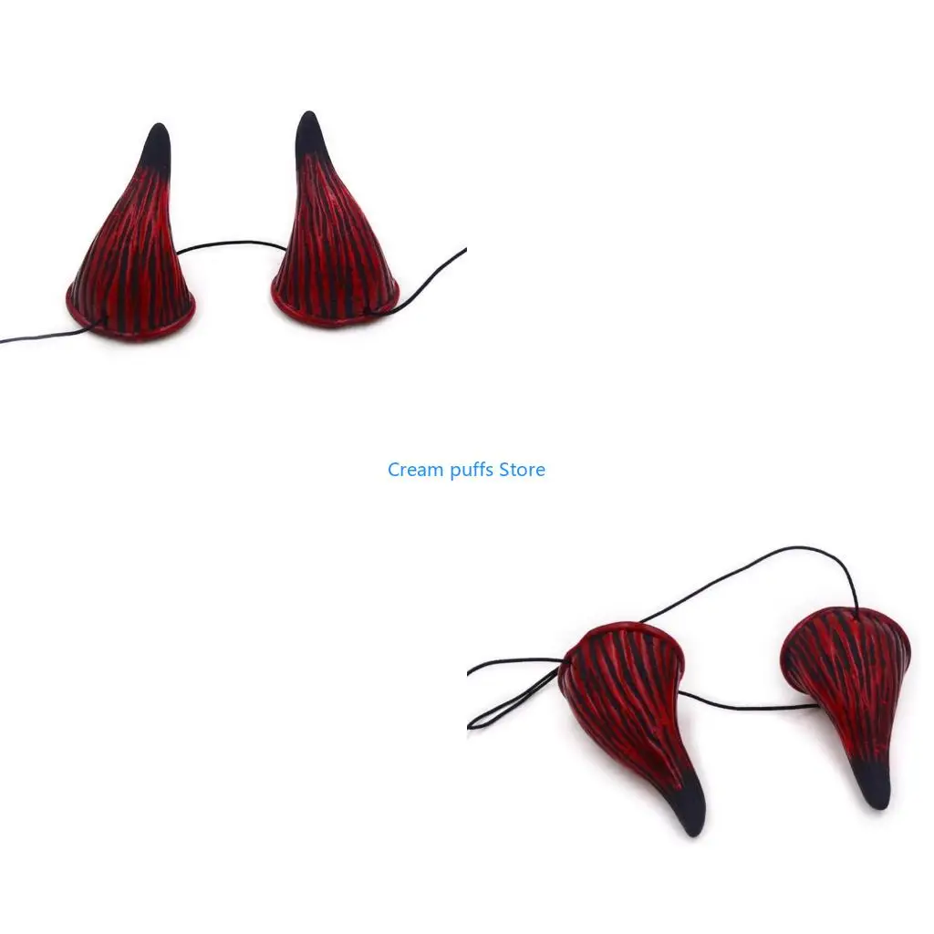 50LE Halloween Party Hair Hoop Simulation Devil Horn Headband Christmas Headwear