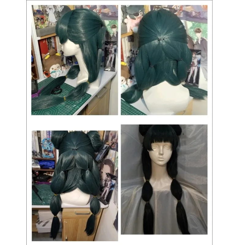 Maomao Cosplay Wig Anime The Apothecary Diaries Heat Resistant Synthectic Green Hair Buns Kusuriya no Hitorigoto Girl Wig