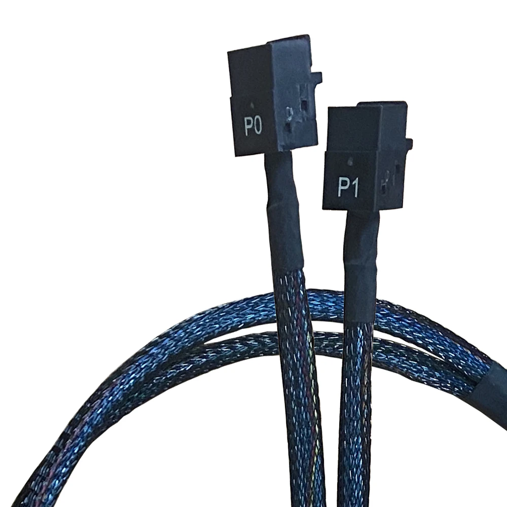 Hochgeschwindigkeits-HDD-Datenkabel Slimsas (sff8654 8i) bis 2 * Mini Sas HD (sff8643) Kabel